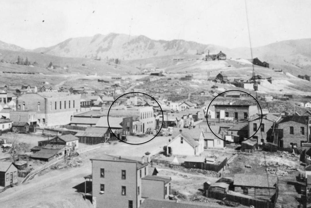 View of Buildings along Butte’s North Main Street in Late 1880s
