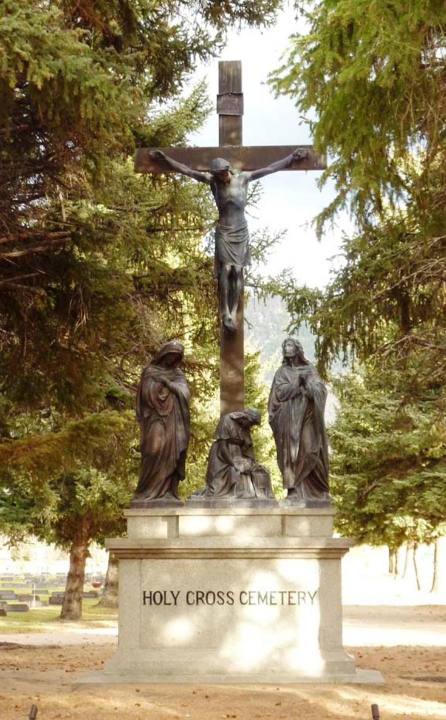 Pictured is the Orobronze crucifix sculpture designed Daprato Statuary Company in Chicago. It was installed in 1918. 