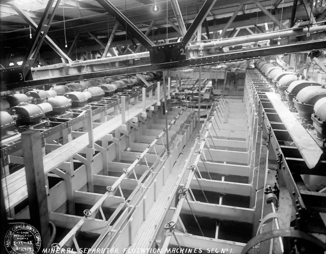 Flotation machines at the Washoe Reduction Works, 1915.