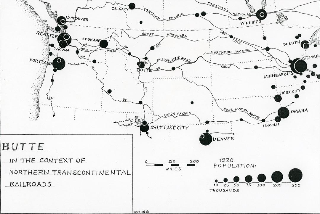 Map of Montana Rail Lines